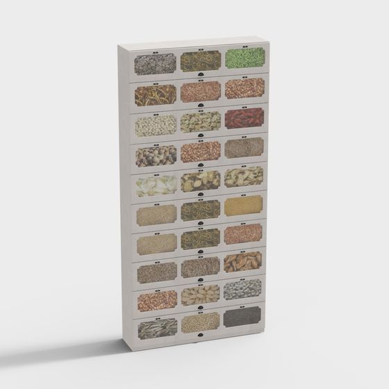 Stylish Grain Storage Cabinet 3D model for Creative Projects