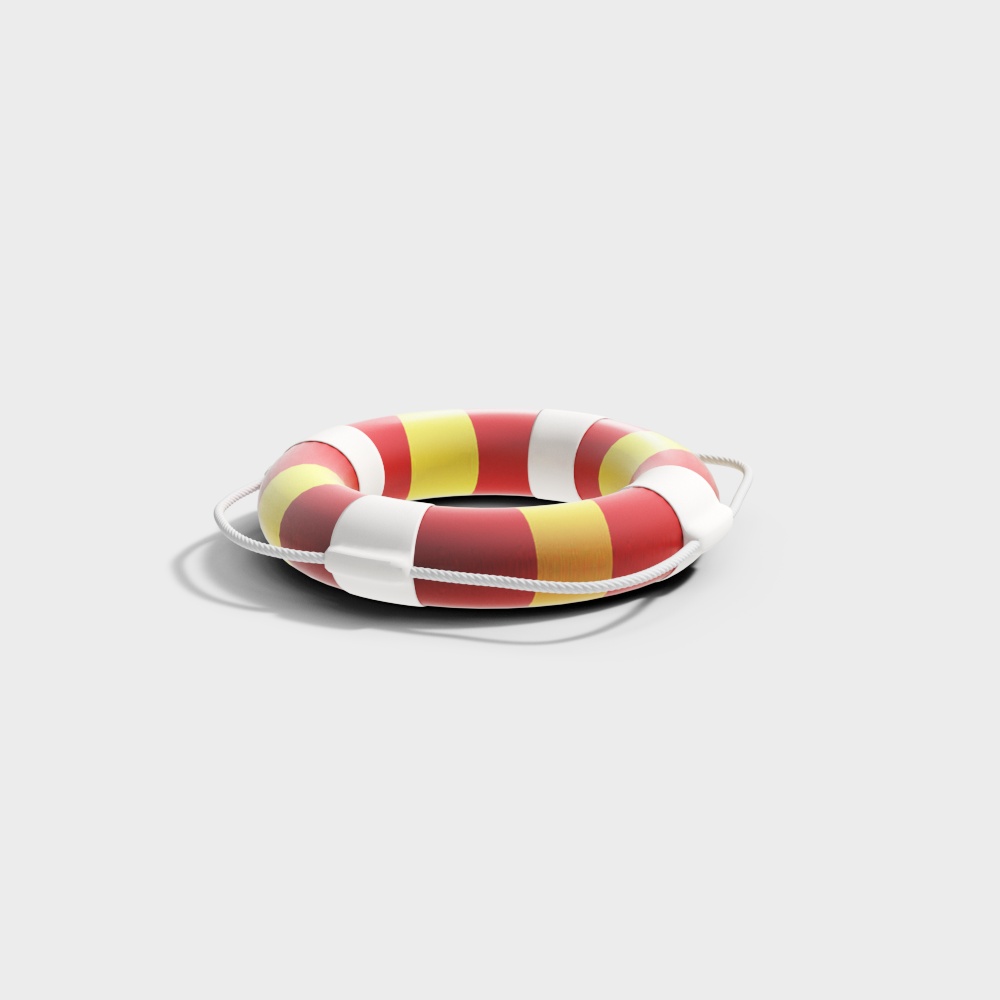 Realistic Lifebuoy Ring 3D Model – Nautical Detail