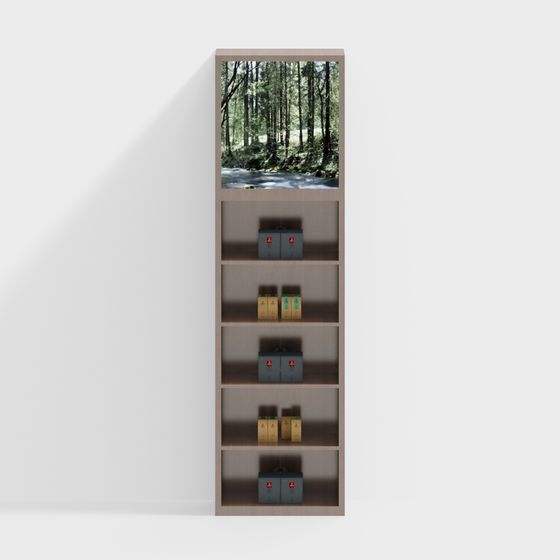 Modern Minimalist Stylish Bookshelf 3D model