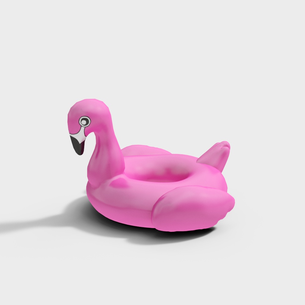 Charming Pink Flamingo Inflatable Float Bed 3D model