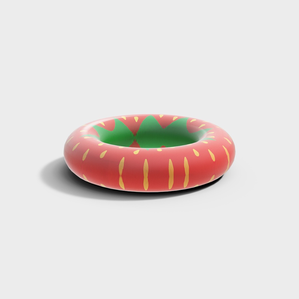 Strawberry Float 3D Model – Colorful Summer Design