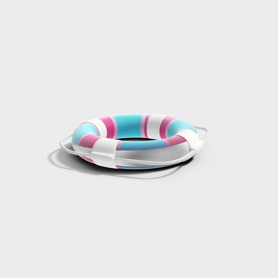 Colorful Lifebuoy 3D model for Playful Interior & Game Design