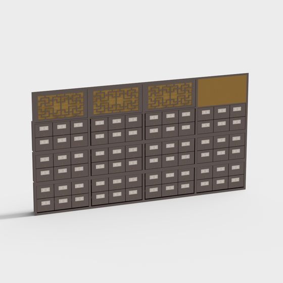 Retro Filing Cabinet 3D model for Modern Design