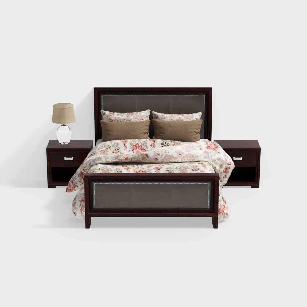 American simple double bed combination