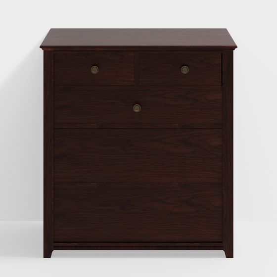 Vintage Style Low-Poly Storage Cabinet 3D model