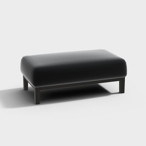 American Simple Bedside Stool 3D Model in Modern Style