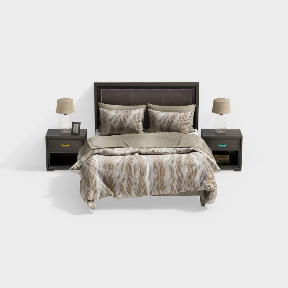 American simple double bed combination