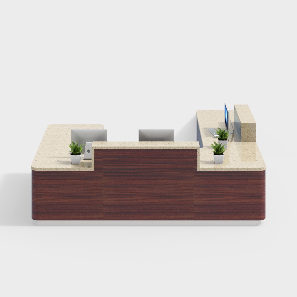 중의학 병원 로비의 간호사 스테이션