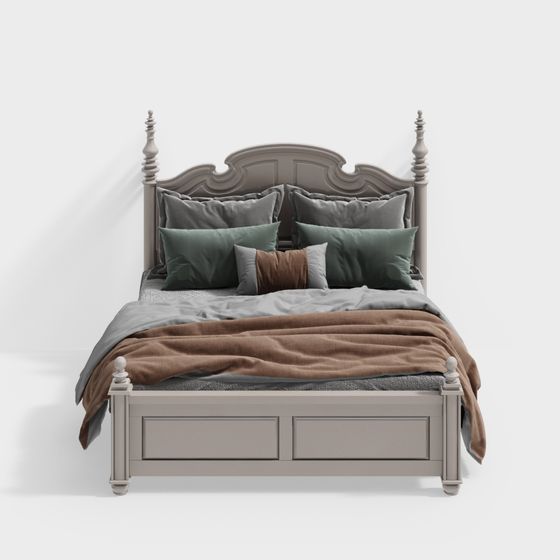 Vintage Elegance 3D model Bed