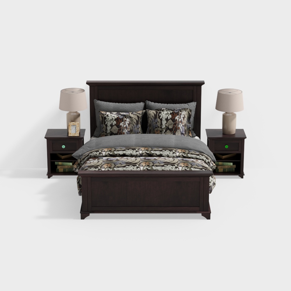 American simple double bed combination
