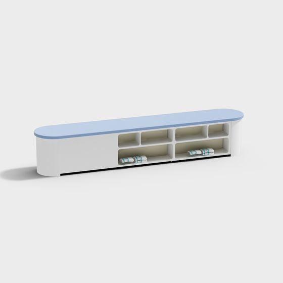 Oval TV Cabinet 3D model for Modern Interiors