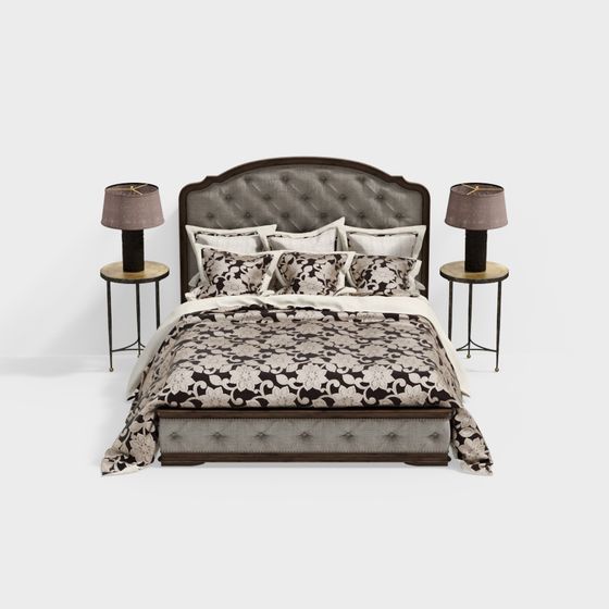 Elegant Low-Poly Bed 3D model for Modern Interiors