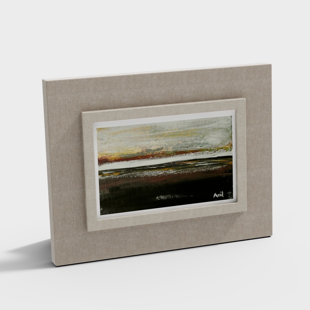Stylish Abstract Painting Frame 3D model