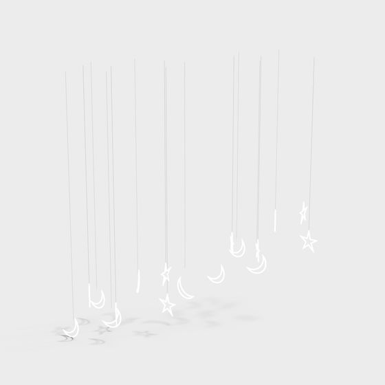 Dreamy Night Sky Stars and Moon 3D model