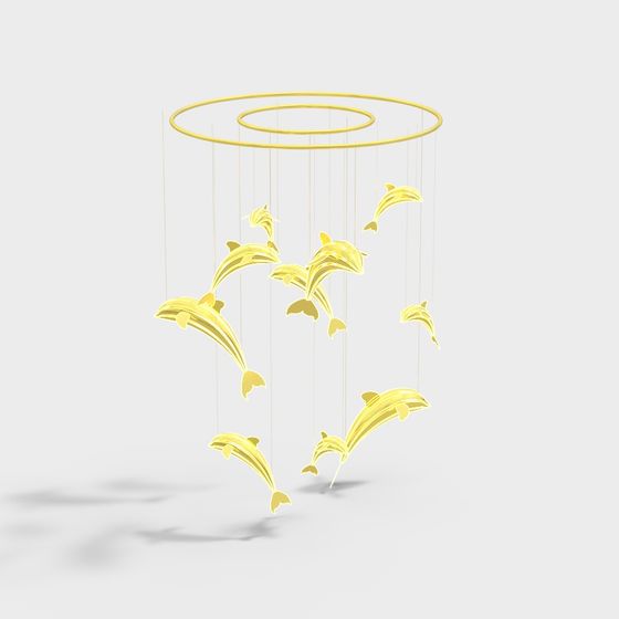 Elegant Dolphin Mobile 3D model for Creative Spaces