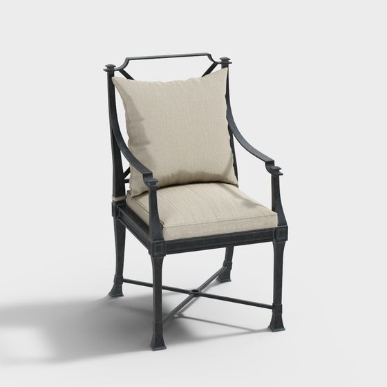 Amerikanischer Essstuhl mit doppelter Armlehne