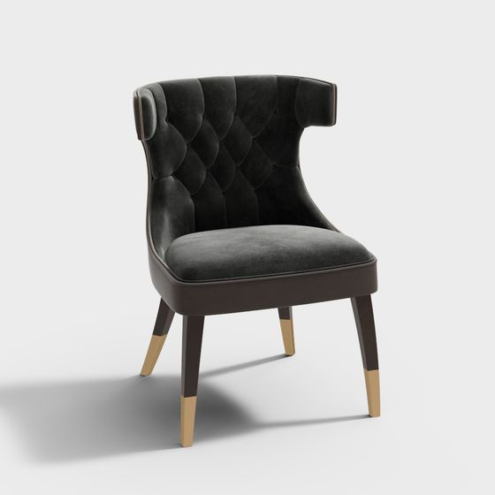 Velvet Elegance Chair 3D model