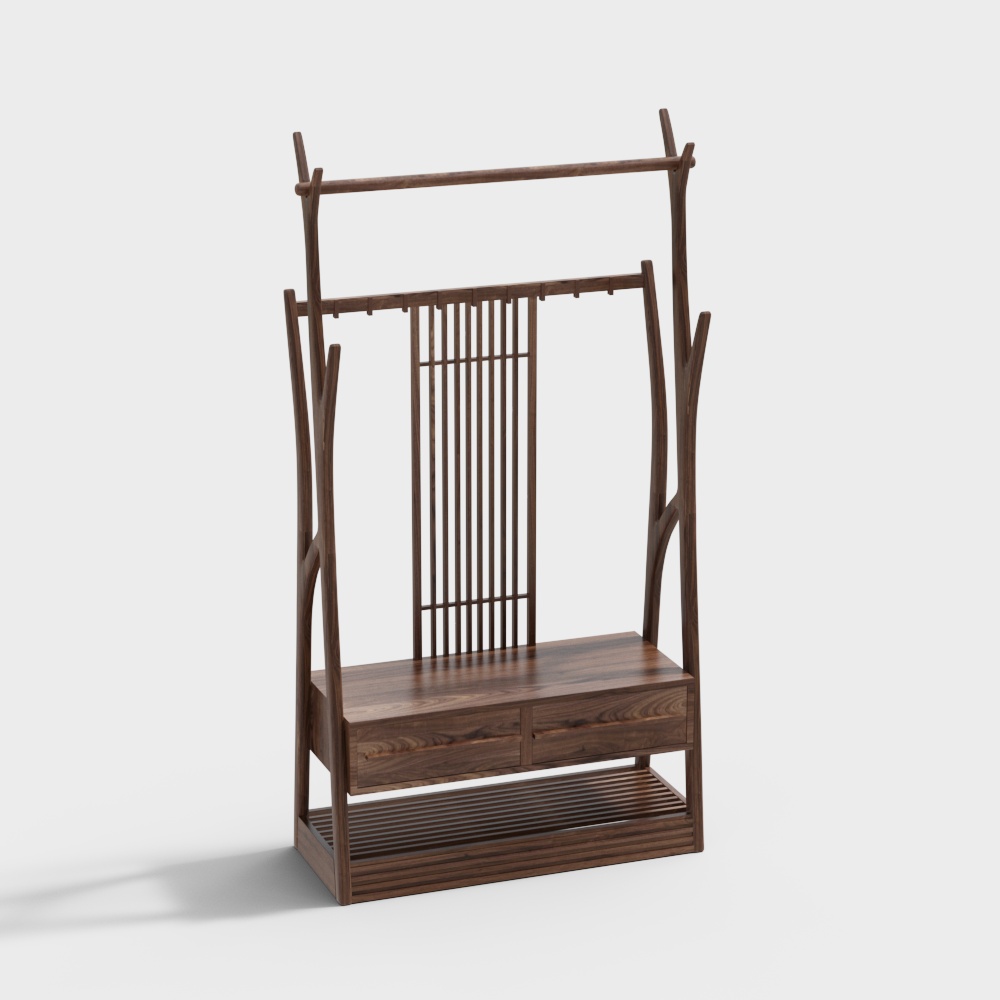 Hotel cloakroom clothes rack