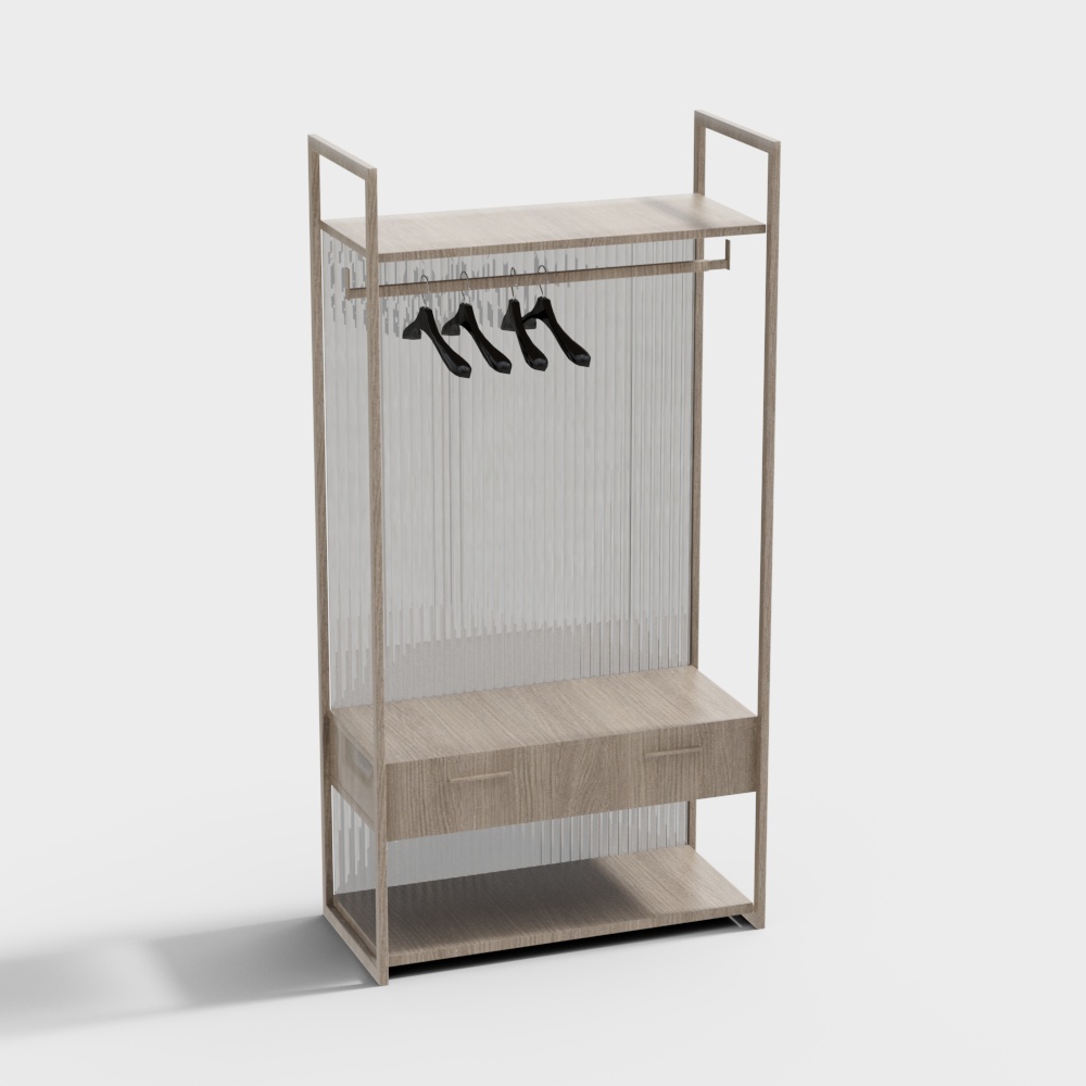 Hotel room storage clothes rack