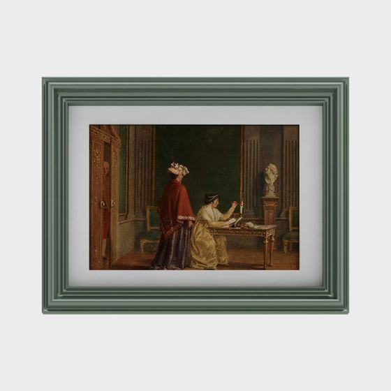 Palatial Study 3D model with Classical Aesthetics