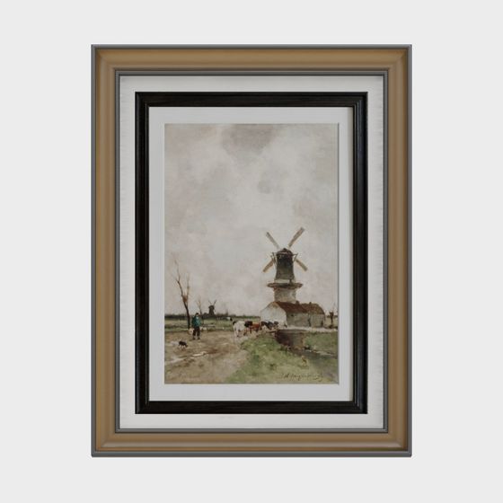 Dutch Windmill 3D Model for Scenic Landscapes