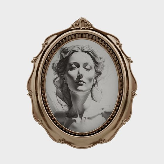 Vintage Portrait Frame 3D model