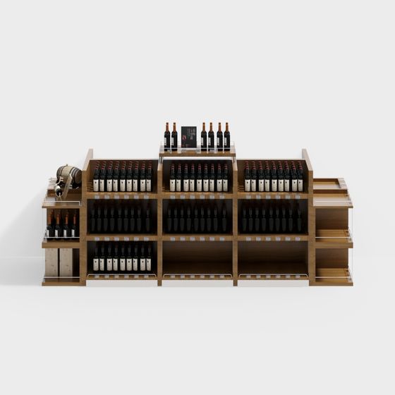 Stylish Wine Display 3D Model for Creative Projects