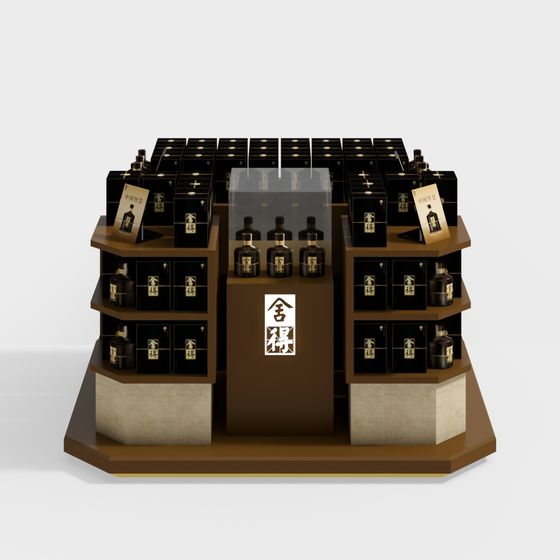 Oriental-Inspired Shelf 3D Model