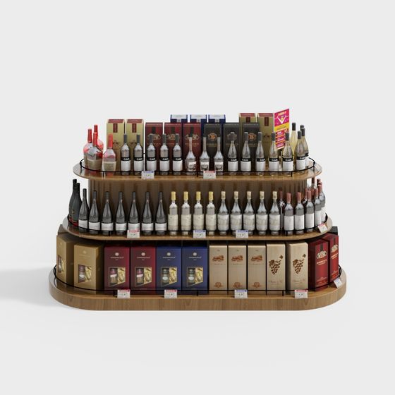 Low-Poly Wine Rack 3D model