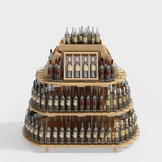 Elegant Low-Polygon Wine Rack 3D model