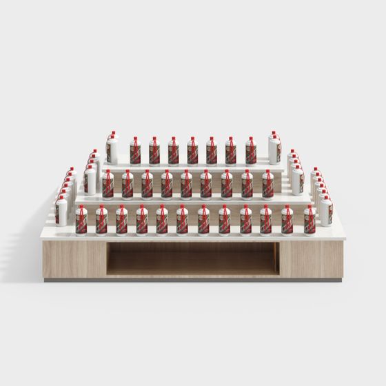 Vibrant Low-Poly Shelf Display 3D Model