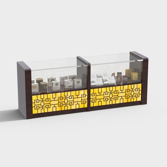 Traditional Chinese Medicine Pharmacy Cabinet 3D Model in Gray
