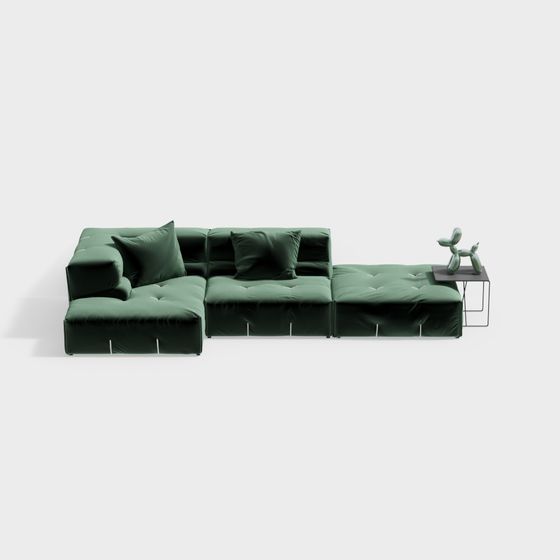 Urban Comfort Low-Poly Sofa 3D model