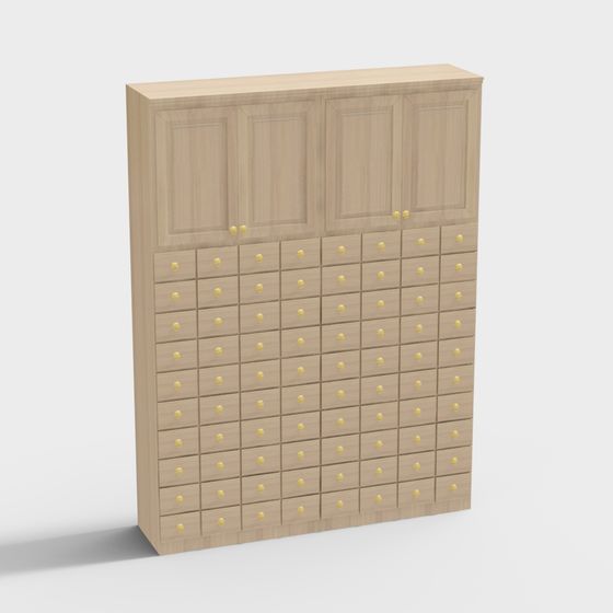 Stylish Wooden Storage Cabinet 3D model