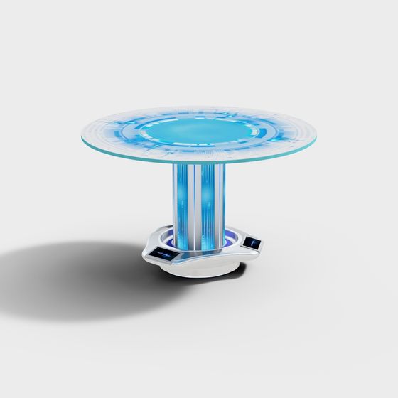 Futuristic Low-Poly Round Table 3D model