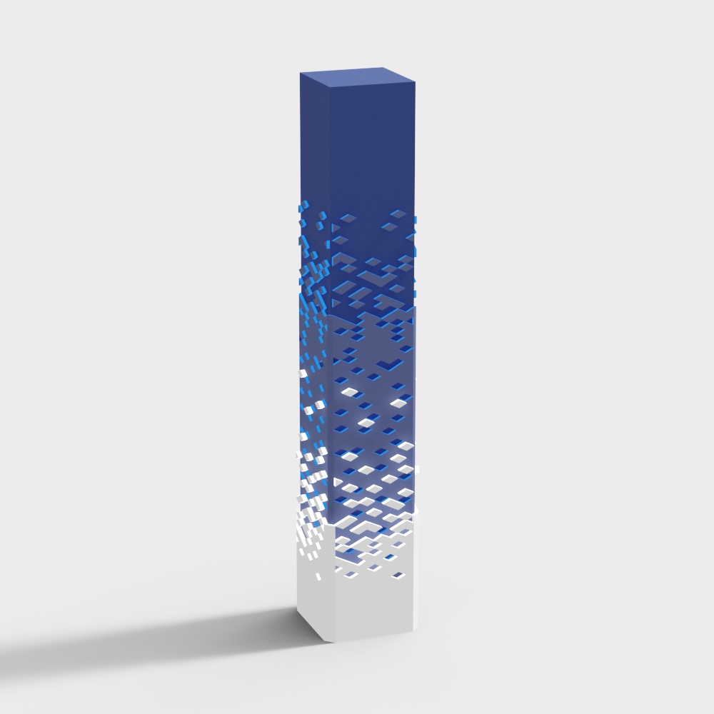 Pixel Column 3D model - Retro Meets Modern