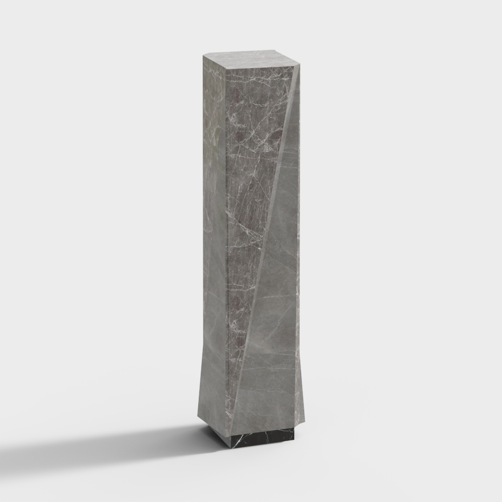 Columnas de mármol en sala de exposiciones de ciencia y tecnología