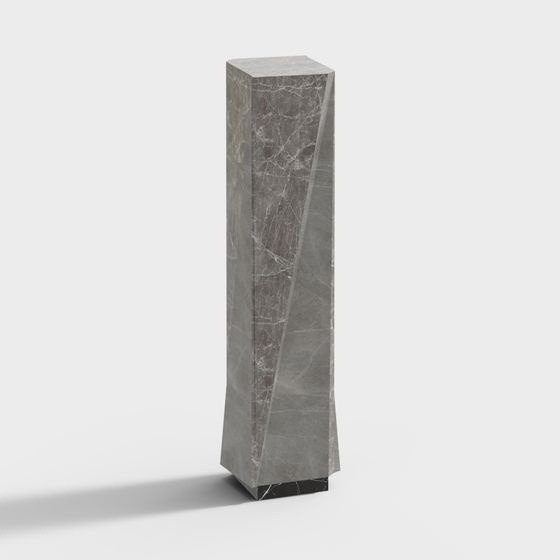 Columnas de mármol en sala de exposiciones de ciencia y tecnología