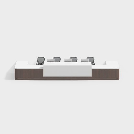 Minimalist Conference Table Set 3D Model