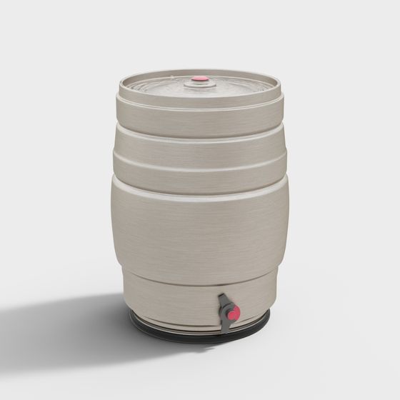Stylish Low-Poly Rain Barrel 3D model for Creative Projects