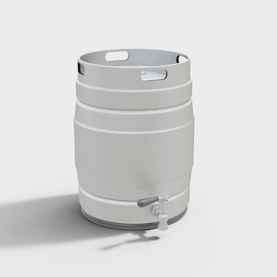 Low-Poly Beer Barrel 3D Model