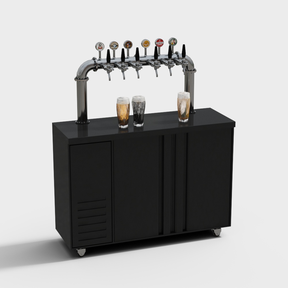 Sleek Portable Beer Tap Station 3D model