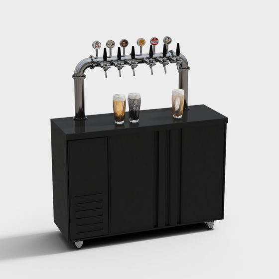 Sleek Portable Beer Tap Station 3D model