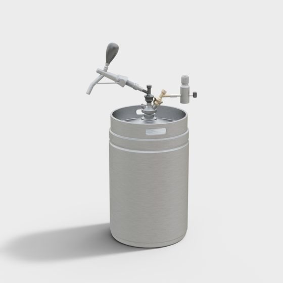 Industrial Style Beer Barrel 3D model