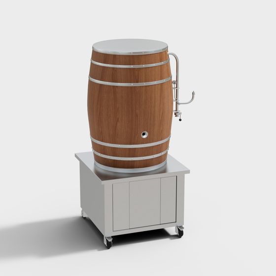 Low-Poly Wooden Barrel 3D Model for Creative Projects