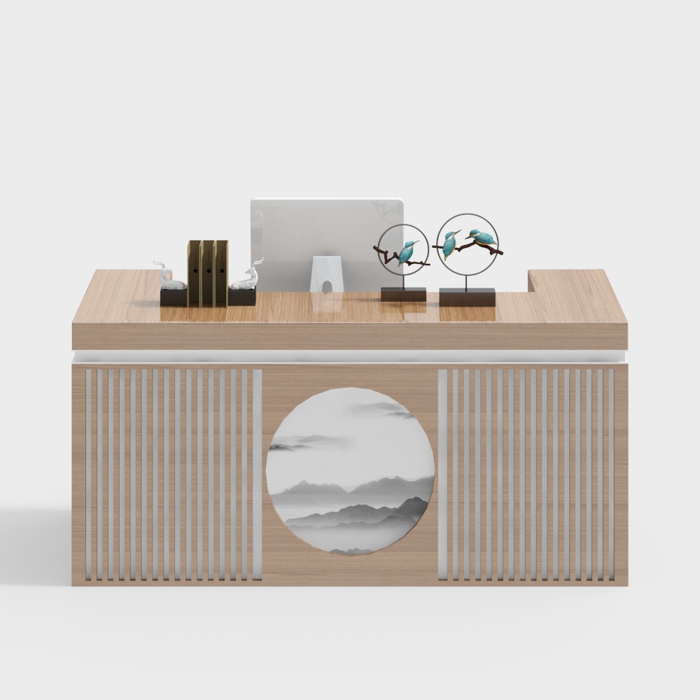 Mesa de registro para consultas en el vestíbulo del Centro de Medicina Tradicional China