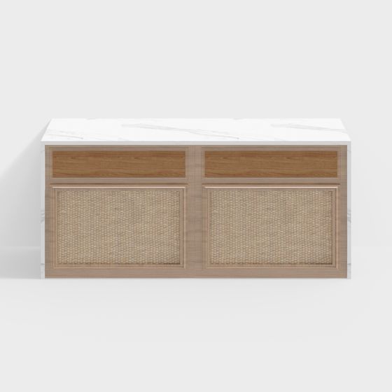 Reception and Consultation Desk 3D Model in Brown Finish