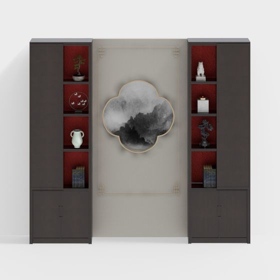 Elegant Low-Polygon Bookshelf 3D model