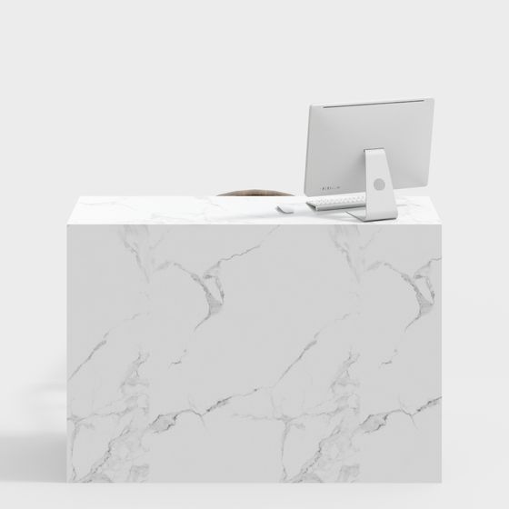 Elegant Marble Office Desk 3D model