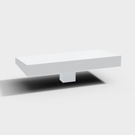 Floating Rectangular Table 3D model for Modern Aesthetics